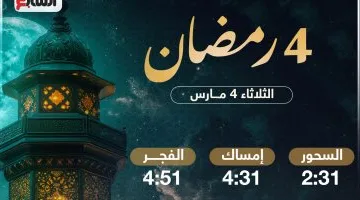 موعد الإفطار وعدد ساعات الصيام في اليوم الرابع من شهر رمضان 2025