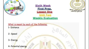 مراجعة وتقييمات الأسبوع السادس في مادة علوم اللغات للصف الأول الإعدادي