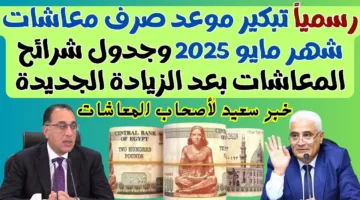 رسمياً موعد صرف المعاشات شهر مايو 2025 واخر اخبار الزيادة الجديدة.. التأمينات تكشف التفاصيل