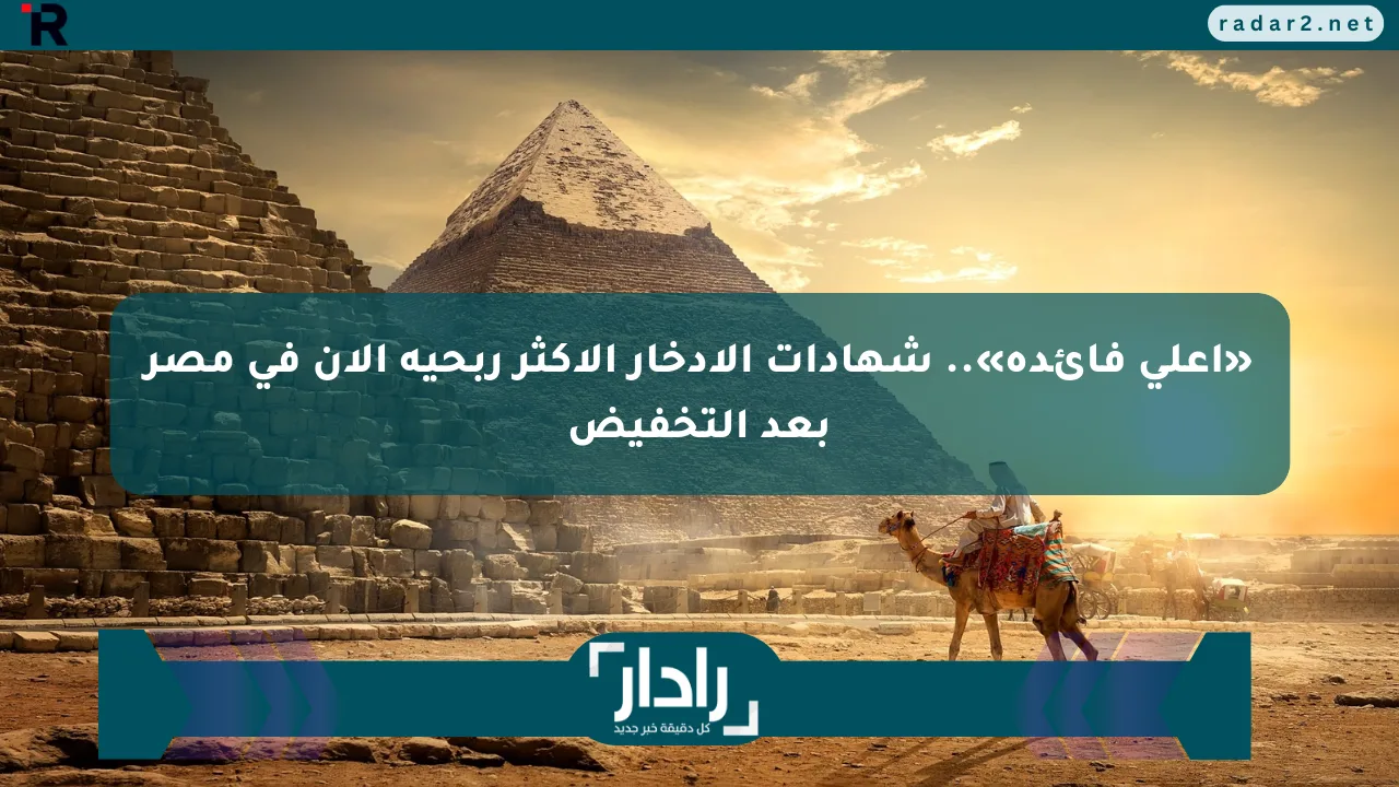 نيوز برو : «أعلى فائدة».. شهادات الادخار الأكثر ربحية الآن في مصر بعد التخفيض