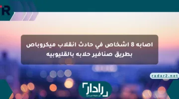 إصابة 8 أشخاص في حادث انقلاب ميكروباص بطريق صنافير حلابة بالقليوبية