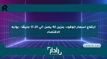 ارتفاع أسعار الوقود: بنزين 92 يصل إلى 17.25 جنيهًا – بوابة الاقتصاد