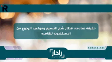 حقيقة صادمة: قطار شم النسيم ومواعيد الرجوع من الإسكندرية للقاهرة