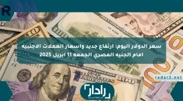 سعر الدولار اليوم: ارتفاع جديد وأسعار العملات الأجنبية أمام الجنيه المصري الجمعة 11 أبريل 2025