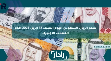 سعر الريال السعودي اليوم السبت 12 أبريل 2025 أمام العملات الأجنبية.
