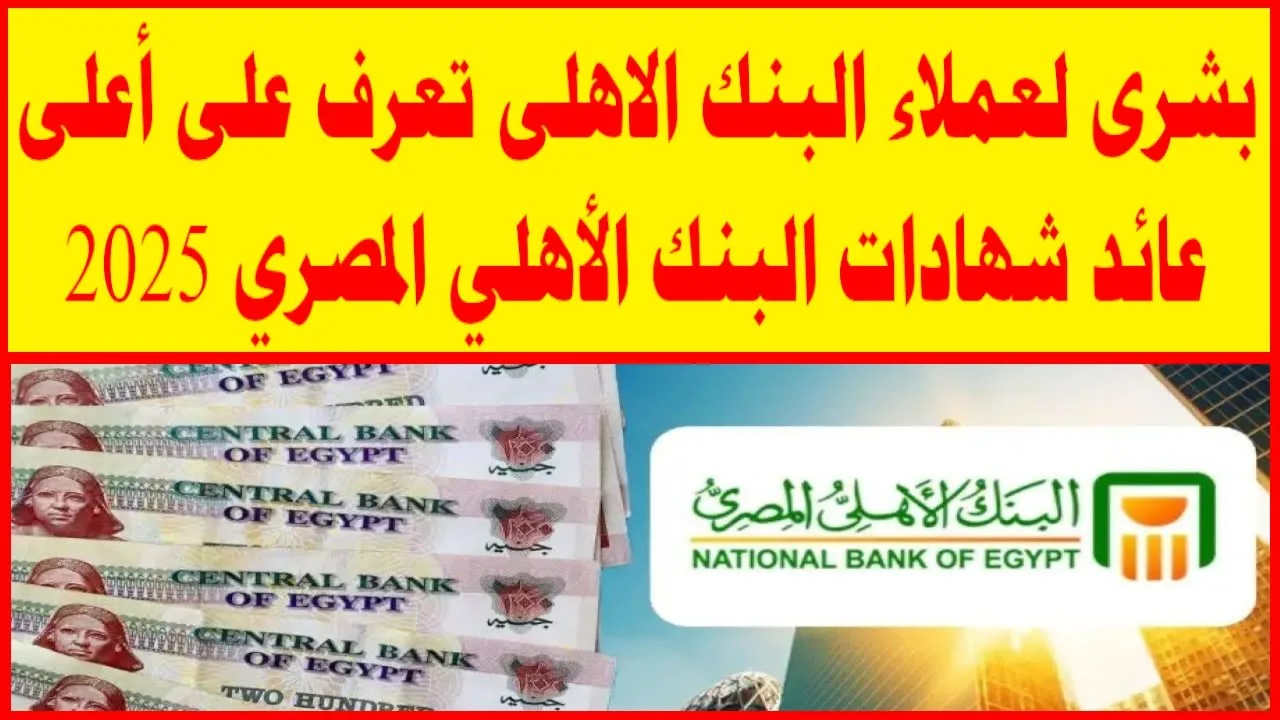 نيوز برو : أبرز التعديلات على شهادات البنك الأهلي المصري 2025 | خفض عائد الشهادة المتغيرة إلى 25.25%