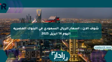 شوف الآن.. أسعار الريال السعودي في البنوك المصرية اليوم 14 أبريل 2025