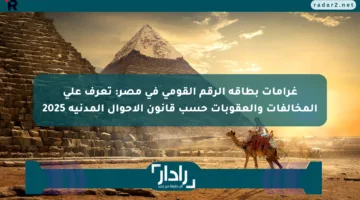 غرامات بطاقة الرقم القومي في مصر: تعرف على المخالفات والعقوبات حسب قانون الأحوال المدنية 2025