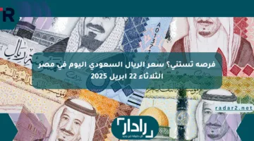 فرصة تستنى؟ سعر الريال السعودي اليوم في مصر الثلاثاء 22 أبريل 2025