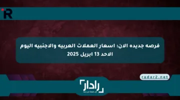 فرصة جديدة الآن: أسعار العملات العربية والأجنبية اليوم الأحد 13 أبريل 2025
