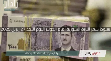 آخر التحديثات.. هبوط سعر الليرة السورية أمام الدولار اليوم الأحد 27 إبريل 2025