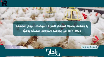 يا جماعة بصوا! أسعار الفراخ البيضاء اليوم الجمعة 18-4-2025 في بورصة الدواجن محدثة يوميًا