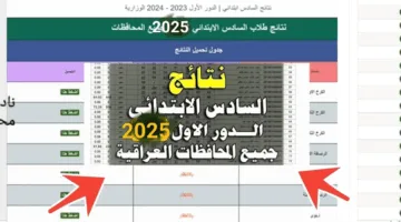 «ظهرت الآن 6ب» نتائج السادس الابتدائي الكرخ 2025 الدور الأول.. استعلم بالرقم الامتحاني