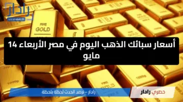 هل حان وقت الاستثمار .. أسعار سبائك الذهب اليوم في مصر الأربعاء 14 مايو 2025