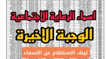 متوفرة الآن.. أسماء الرعاية الاجتماعية الوجبة الأخيرة 2025 عبر منصة مظلتي الالكترونية spa.gov.iq