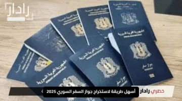 أسهل طريقة لاستخراج جواز السفر السوري 2025 بخطوات بسيطة وسريعة
