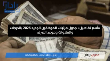 «أهم تفاصيل» جدول مرتبات الموظفين الجديد 2025 بالدرجات والعلاوات وموعد الصرف