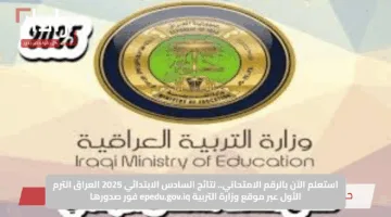 استعلم الآن بالرقم الامتحاني.. نتائج السادس الابتدائي 2025 العراق الترم الأول عبر موقع وزارة التربية epedu.gov.iq فور صدورها