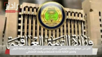 الآن على موقع نتائجنا الرسمي .. نتائج السادس الابتدائي 2025 الرصافة الأولى والكرخ الثالثة متاحة للاستعلام برقمك الامتحاني