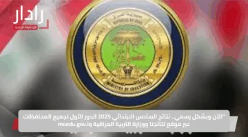 “الآن وبشكل رسمي.. نتائج السادس الابتدائي 2025 الدور الأول لجميع المحافظات عبر موقع نتائجنا ووزارة التربية العراقية moedu.gov.iq