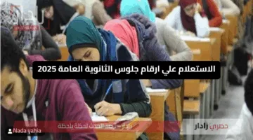 «احصل على رقم الجلوس الآن» الاستعلام علي ارقام جلوس الثانوية العامة 2025 وخطوات الحصول عليه وجدول الثانوية العامة للشعبة العلمي والأدبي
