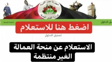 رابط وخطوات الاستعلام عن منحة العمالة الغير منتظمة 2025 من وزارة القوى العاملة