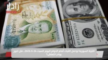 الليرة السورية تواصل الثبات أمام الدولار اليوم السبت 24-5-2025.. هل تلوح بوادر انتعاش؟