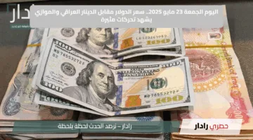 اليوم الجمعة 23 مايو 2025.. سعر الدولار مقابل الدينار العراقي والموازي يشهد تحركات مثيرة