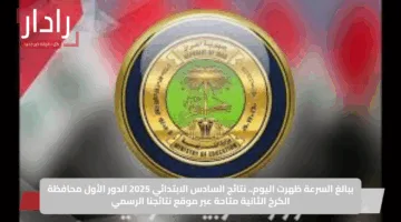 ببالغ السرعة ظهرت اليوم.. نتائج السادس الابتدائي 2025 الدور الأول محافظة الكرخ الثانية متاحة عبر موقع نتائجنا الرسمي