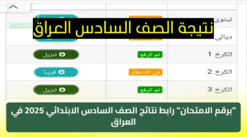 ألف مبروك للناجحين.. نتائج السادس الابتدائي الدور الأول 2025 في العراق متاحة الآن في الرصافة والكرخ وواسط