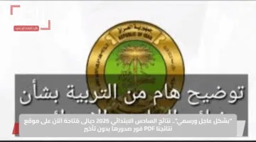 “بشكل عاجل ورسمي”.. نتائج السادس الابتدائي 2025 ديالى مُتاحة الآن على موقع نتائجنا PDF فور صدورها بدون تأخير