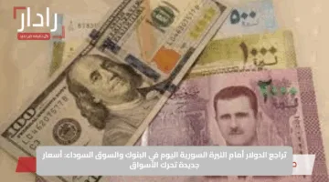 تراجع الدولار أمام الليرة السورية اليوم في البنوك والسوق السوداء: أسعار جديدة تحرك الأسواق