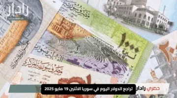 عاجل: تراجع الدولار اليوم في سوريا الاثنين 19 مايو 2025 مع هبوط حاد في قيمة الليرة