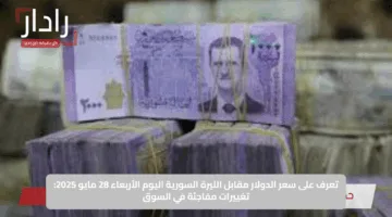 تعرف على سعر الدولار مقابل الليرة السورية اليوم الأربعاء 28 مايو 2025: تغييرات مفاجئة في السوق