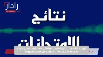 “تهانينا للناجحين”.. نتائج السادس الابتدائي 2025 الدور الأول (الكرخ 3، الرصافة 1) صدرت الآن.. استعلم عن نتيجتك بسهولة