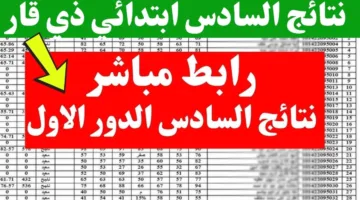 الان كشوفات PDF.. نتائج الصف السادس الابتدائي الدور الاول 2025 محافظة ذي قار برابط مباشر 