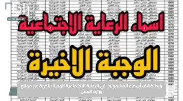 اضغط هسه وتعرف.. رابط كشف أسماء المشمولين في الرعاية الاجتماعية الوجبة الأخيرة عبر موقع وزارة العمل بكل المحافظات