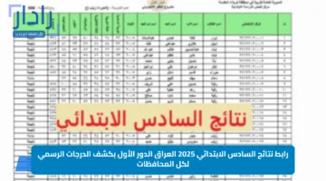 فور الإعلان عنها.. رابط نتائج السادس الابتدائي 2025 العراق الدور الأول بكشف الدرجات الرسمي لكل المحافظات