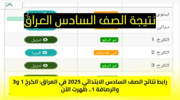 نتائج السادس الابتدائي الدور الأول 2025 في الرصافة 1 والكرخ 3 متاحة الآن عبر موقع نتائجنا