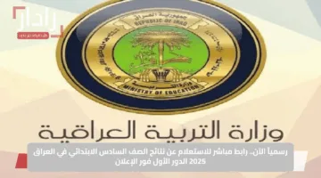 رسمياً الآن.. رابط مباشر للاستعلام عن نتائج الصف السادس الابتدائي في العراق 2025 الدور الأول فور الإعلان