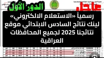 رسمياً «الاستعلام الالكتروني» لينك نتائج السادس الابتدائي موقع نتائجنا 2025 لجميع المحافظات العراقية