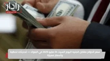 سعر الدولار مقابل الجنيه اليوم السبت 24 مايو 2025 في البنوك — تحديثات لحظية وأسعار مميزة