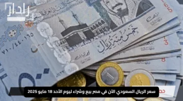 “تعامل بحكمة”.. سعر الريال السعودي الآن في مصر بيع وشراء ليوم الأحد 18 مايو 2025