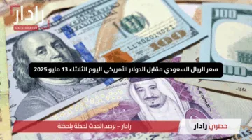 “آخر تحديث نار”.. سعر الريال السعودي مقابل الدولار الأمريكي اليوم الثلاثاء 13 مايو 2025