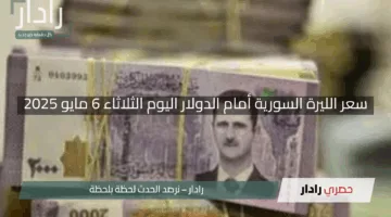 “تقلبات خفيفة”.. سعر الليرة السورية أمام الدولار اليوم الثلاثاء 6 مايو 2025