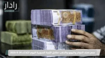 سعر صرف الدولار واليورو والذهب مقابل الليرة السورية اليوم الثلاثاء 20-5-2025: تحديثات هامة وأسعار متغيرة