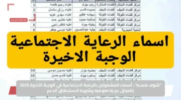 “شوف هسـه”.. أسماء المشمولين بالرعاية الاجتماعية في الوجبة الأخيرة 2025 بالعراق عبر spa.gov.iq وشروط الاستحقاق الدعم