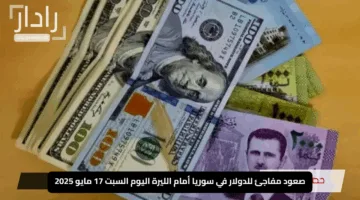صعود مفاجئ للدولار في سوريا أمام الليرة اليوم السبت 17 مايو 2025.. اكتشف التفاصيل في السوق السوداء
