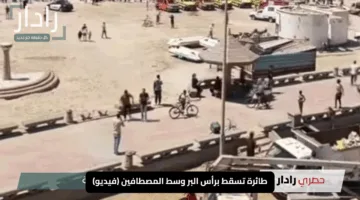 خوف وهلع على الشاطئ.. طائرة تسقط برأس البر وسط المصطافين (فيديو)