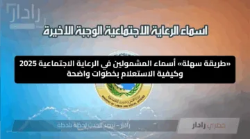 «طريقة سهلة» أسماء المشمولين في الرعاية الاجتماعية 2025 وكيفية الاستعلام بخطوات واضحة